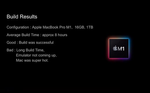 Build AOSP in Macbook pro M1 2020 (My First Impression)