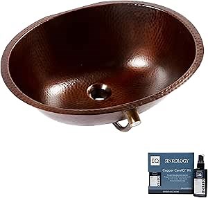 Freud Copper 19" Oval Undermount Bath Sink with Care Kit