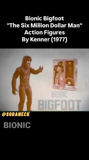 Sodaneck on Instagram: "Straight from the hit 1970s sci-fi series The Six Million Dollar Man, these action figures became instant icons. Kenner’s 1977 release featured Colonel Steve Austin, complete with bionic grip, roll-back arm skin, and a magnifying bionic eye. But the real show-stealer? Bionic Bigfoot—a towering, mysterious cybernetic creature with a removable chest plate revealing its robotic interior. Based on the legendary TV episodes where man met machine in the forests of the Pacific N