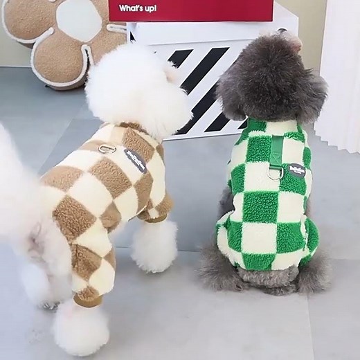 Puppy Pajamas Soft Coral Fleece Dog Overalls for Winter Warmth Small Boy Dog Clothes | iTrenDee.com