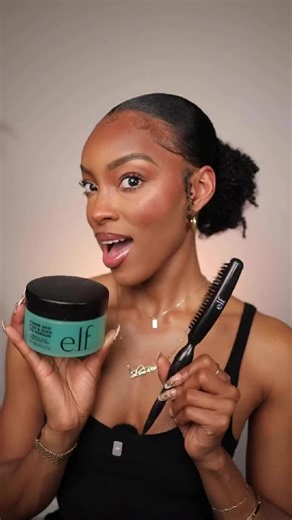 did you know elf dropped a new gel?! I was so hype to try this out… let me know your thoughts, ima drop my wear test update in the comments 😅🩵 #elfcosmetics #elfpowergrip #naturalhair