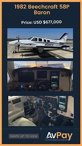 This Beechcraft 58P Baron is an outstanding opportunity for those seeking a low-time, high-performance aircraft with top-tier upgrades. Having undergone a comprehensive avionics & engine enhancement, this Baron delivers exceptional reliability & performance. Maintained with an open checkbook, it remains in impeccable condition, ready for its next owner. Check-out the full specs at: https://avpay.aero/company/omni-jet/product/1982-beechcraft-58p-baron-multi-engine-piston-aircraft-for-sale-n555cs/