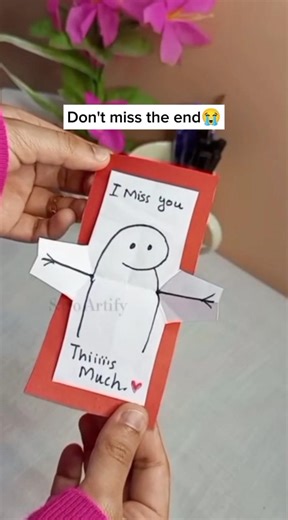 DIY Hug Card craft just in 5 mins 😳❤ #saroartify #shorts