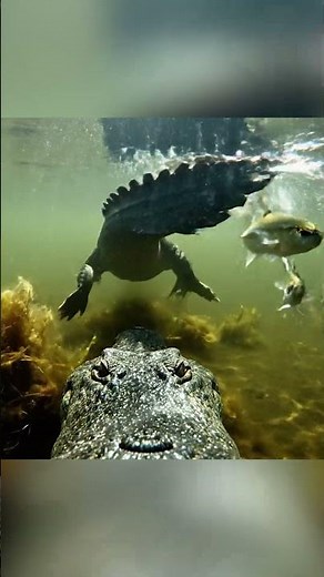 Swimming With a Crocodile POV 🐊 #shorts