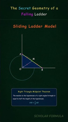 Sliding Ladder Creates Unexpected Pattern 🪜 #mathematics #discovery #shorts
