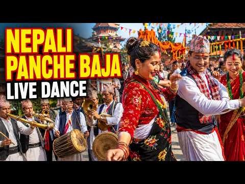 Nepali Panche Baja Live Dance 2026 | Traditional Nepali Wedding Janti | Live Panche Baja Performance