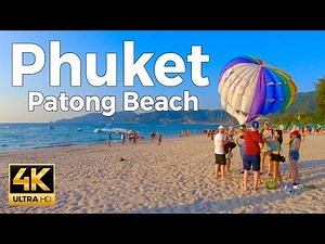 Phuket, Thailand Walking Tour - Patong Beach (4K Ultra HD 60fps) – With Captions