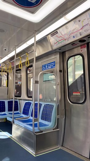 Glowing Chicago Blue Line Train Showcase