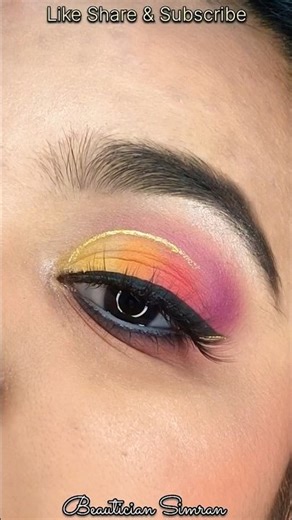 Beautiful Colourful eye makeup tutorial🌻🦋 #eyemakeup #youtubeshorts #ytshorts #makeup #youtube