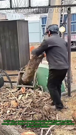Turning Logs into Mushroom Feed! 🍄 Wood Shredder in Action #MushroomFarming
