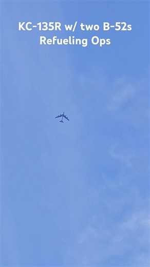 Two B-52s refueling ops with KC-135R 27k ft over MOB