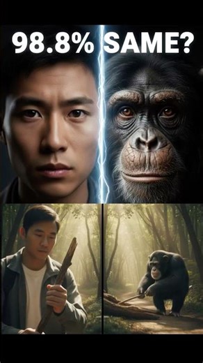 Humans & Chimps Are 98% the Same 😳| #viralshorts#amazingfacts#chimpanzee#mindblowingfacts#facts