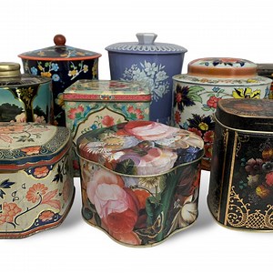 Vintage Tin Canisters | Floral Tin Can With Lid | Rustic Wedding Decor | English Tea Tin | Bulk Tin Cans - Etsy