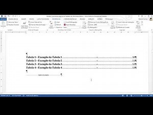 Inserir Índice de Tabelas