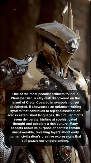 Discover the Phaistos Disc, a captivating clay artifact from Crete, featuring undeciphered symbols that challenge our understanding of ancient civilization and their creative expressions. | Ancient Wonders and Mysteries