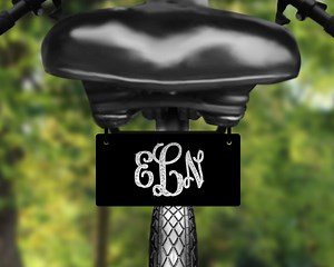 Personalized Mini Bike License Plate: Faux Glitter Monogram, 3x6 Inch - Etsy
