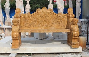 [Hot Item] Classical Luxury Furniture Garden Decorative Marble Bench Sculpture Modern Stone Chair (SYMB-012)