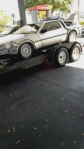 When you stop to get gas and spot a Delorean Time Machine! | Delorean Rental