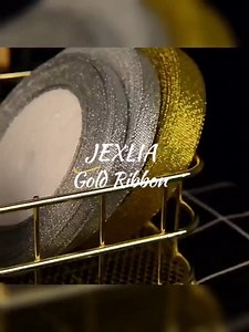 Glitter Metallic Gold Ribbon 1/4" 25 Yards 2 Rolls, Sparkly Fabric Ribbon Perfect for Crafts, Sewing, Gift Package Wrapping and Christmas