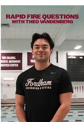 We’re ready for @Fordham Swimming & Diving to take on UMass tomorrow at 12pm at home at the Francis B. Messmore Aquatic Center. Make sure to come out and support the team! But first, some rapid fire questions with Theo Vandenberg!🐏 #RAMILY #bronxbuilt