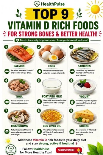 Top 9 Vitamin D Rich Foods for Strong Bones & Better Health! ☀️🥚