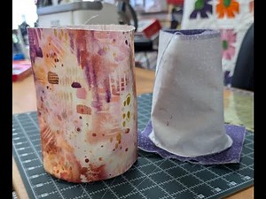 Sewing a circle onto a cylinder to make a bucket