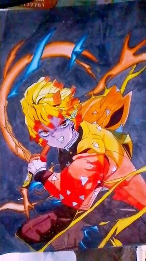 (zenitsu agatsuma⚡✨)#art #anime #demonslayer #zenitsu #trending