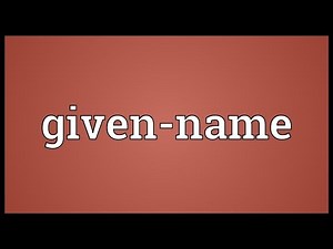 Given-name Meaning