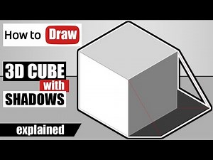 How to Draw a 3D Cube with shadows in isometric view - 3D Trick Art I Tutorial #1