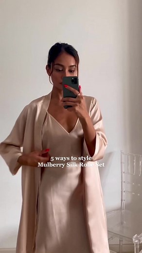 5 ways to style @whitetrousseau ’s silk robe! 💓Whether it’s for lounging in, a casual day out, or date night - this slip silk robe set can be anything 🥇🤩 #sgfyp #fyp #silk.