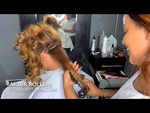 BEAUTIFUL CLASSIC NATURAL WAVY HAIR / ROLLER SET/COLOR DONE BY STYLESBYEDEN
