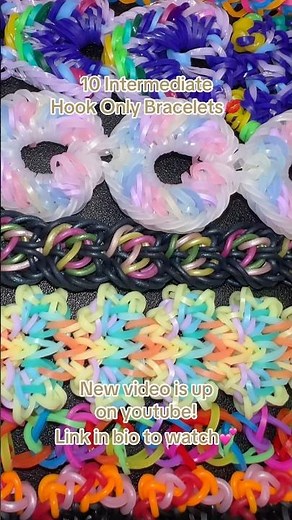 10 INTERMEDIATE Rainbow Loom Hook Only Bracelets🫣👀