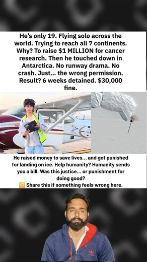 He's only 19. Flying solo across the world. Why? To raise $1 MILLION for cancer