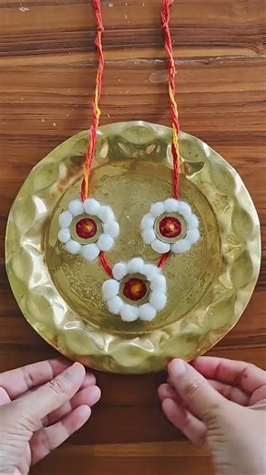 कापासाच्या माळाची रचना | वस्त्र माला(Vastra Mala) | Easy Cotton Wicks Garland #viral#puja#art#shorts