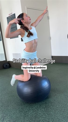 Tori Fonseca on Instagram: "This challenge humbled me immediately 😮‍💨 Tried the stability ball challenge @landmineuniversity Respectfully… y’all are built different Someone drop the tutorial 🫠 #YouthAthlete #GymReels #BuiltDifferent #CoreTraining #AthleteLife"