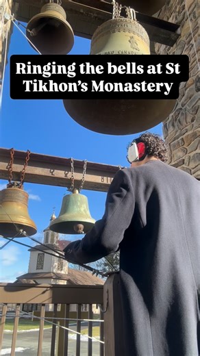 The Orthodox Design Company on Instagram: "Among the many things I’ve been blessed to do while at seminary is ring these beautiful bells at St Tikhon’s Monastery. Today I rang the bells during and after Liturgy. 🔔🔔"
