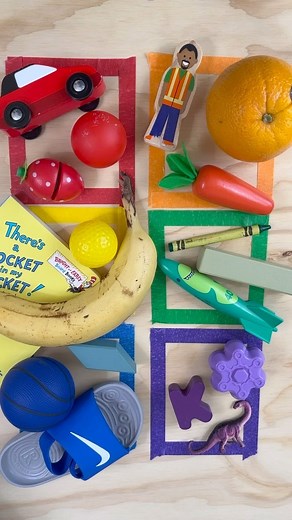 Color sorting activity for active kids! 🖍️💙 Check out our free app Inspired Minds for a detailed description of the activity! #toddleractivities #learncolors | I Teach Tiny Humans