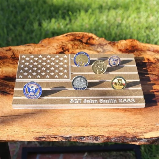 Challenge Coin Holder Army Navy Marines Air Force Coast Guard Space Force Coin Display Stand Veteran Gift Retirement Promotion - Etsy