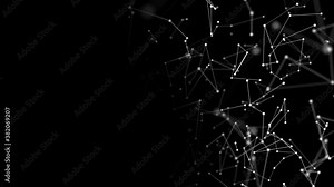 4K 3D Abstract Loop Background futuristic design, DNA Geometric shape data connected line and dots,Futuristic digital background for Business Science and technology Medical, Science, Chemistry