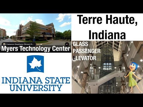 TALKING Dover Hydraulic Glass Elevator/Lift - Myers Technology Center @ ISU - Terre Haute, Indiana