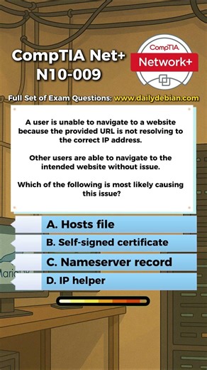 CompTIA Network+ (N10-009) Exam-Style Practice Question 2026