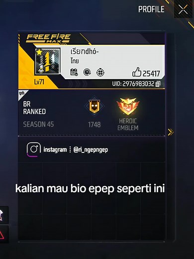 Ide Bio Free Fire Keren dan Menarik untuk Sosmed