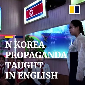 A primary school in Pyongyang, North Korea offers English-speaking classes to its pupils, using the country’s propaganda symbols as class material, according to state media. | South China Morning Post