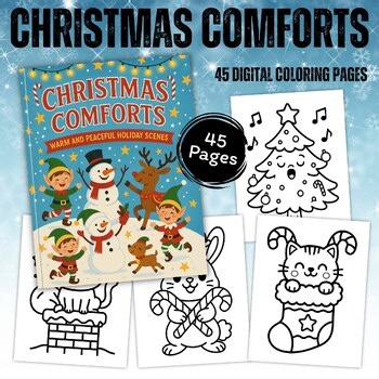 Christmas Comforts Holiday Coloring Pages for Kids | 45 Festive Designs