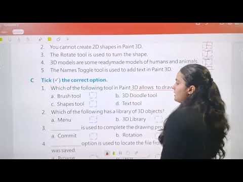 Computer Class 3 Chapter 5 Working with Paint 3D Exercise