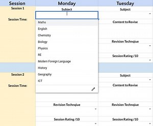 Revision Timetable for GCSE and A- Level Students - Etsy UK