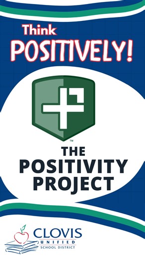 💚 THINK POSITIVELY! With a new school year comes a new year of lessons from the Positivity Project! This social-emotional curriculum implemented at all Clovis Unified elementary schools and several secondary schools focuses on 24 positive character strengths that are essential to building strong relationships with others, like Teamwork, Integrity or Gratitude. Students learn what these strengths mean, how to see them in themselves and in others and how to implement them in their daily lives. Se