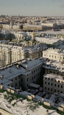 Winter's Majesty: Aerial Views of Russia's Iconic Frozen Landscapes.