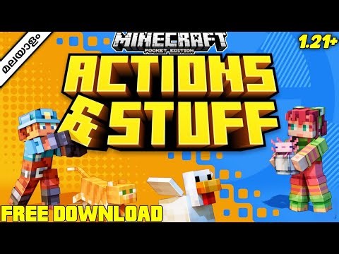 MINECRAFT PE || NEW ACTION&STUFF FOR FREE 1.21+ [ANIMATION PACK]