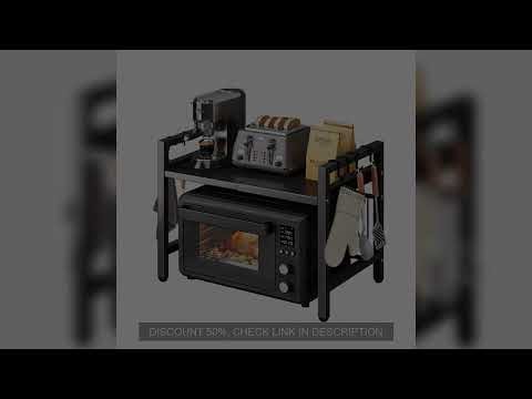 Kitchen Storage Rack Microwave Shelf Condiment Organizer Shelf Tableware Storage Expandable 42-64cm